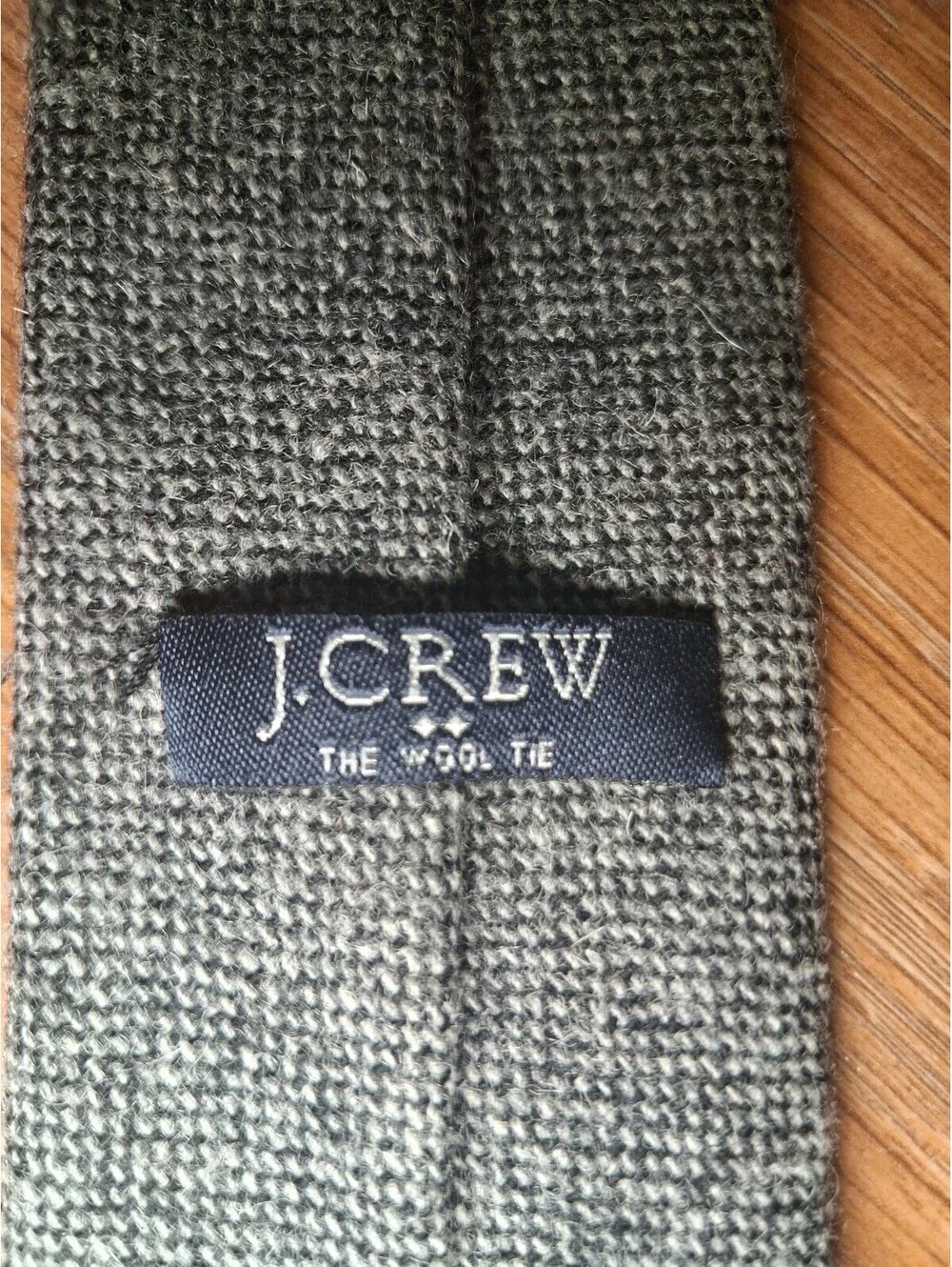 J Crew 100% Wool Tie Gray Knit Skinny Slim